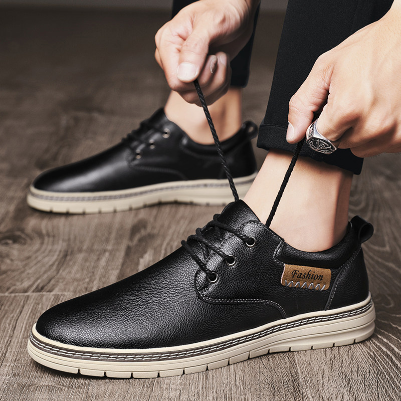 Men's Leather Shoes Casual Business Dress British Shoes Men's Trendy Shoes Genuine Leather Men's Shoes Summer Breathable Men's Thin Suit