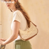 Сумка на одно плечо, сумка подмышку, небольшая сумка через плечо, с медвежатами, премиум класс