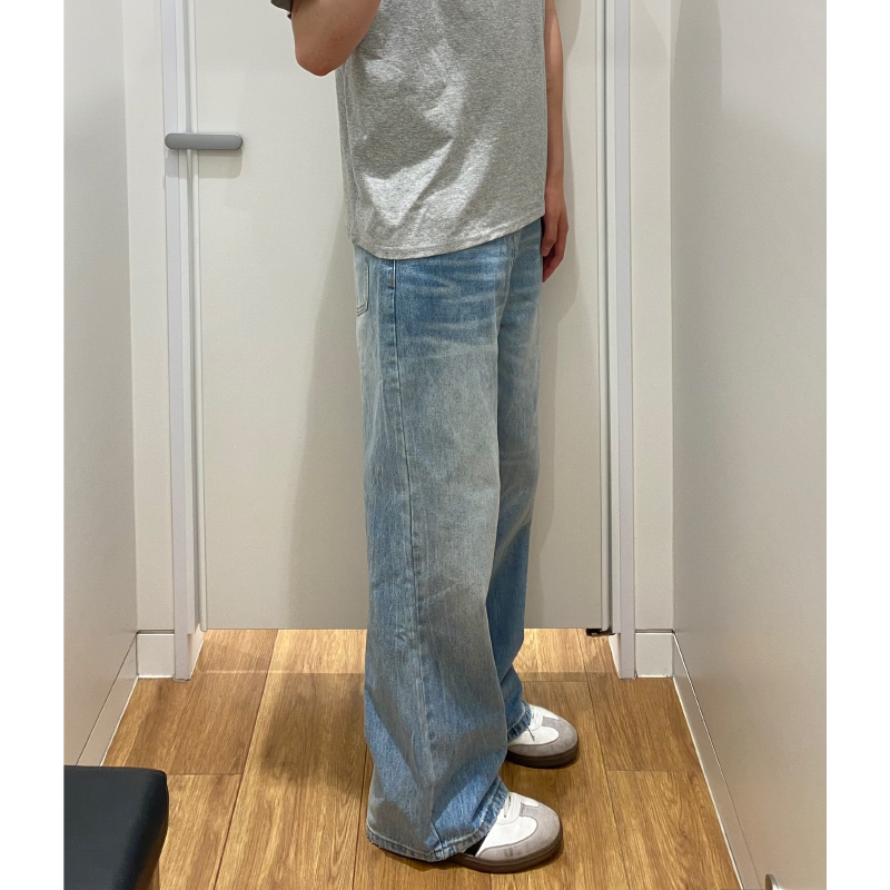 Nblme Spring and Autumn New American Retro Washed Jeans Unisex Cleanfit High Street Wide-Leg Trendy Brand Long Pants
