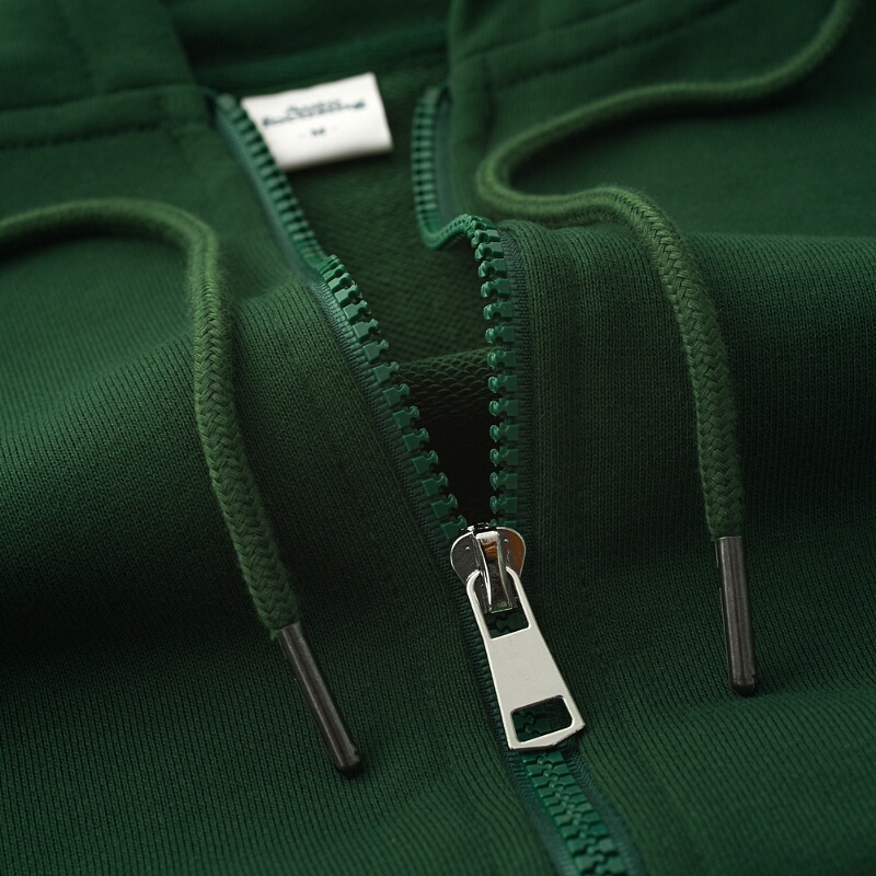 Dark Green, Makes You Look Fairer and More Elegant! 310g Heavyweight Hooded Cardigan Sweatshirt for Men, Loose Casual Zip-Up Jacket for Women