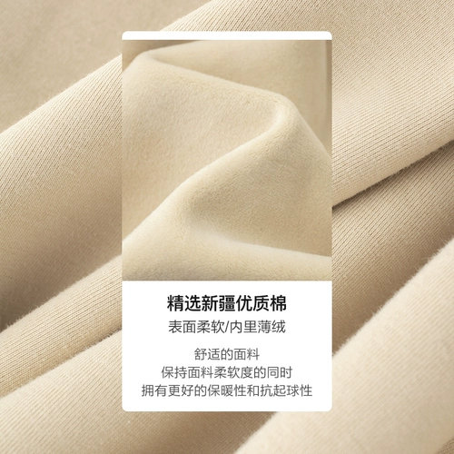 Хаки бархатная приятная телу утепленная толстовка, оверсайз, увеличенная толщина