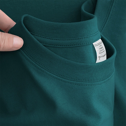 Зеленая хлопковая футболка с коротким рукавом для отдыха, оверсайз