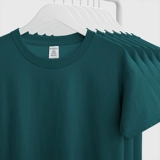 Зеленая хлопковая футболка с коротким рукавом для отдыха, оверсайз