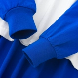 Синий базовый приятный телу лонгслив для отдыха для влюбленных, оверсайз