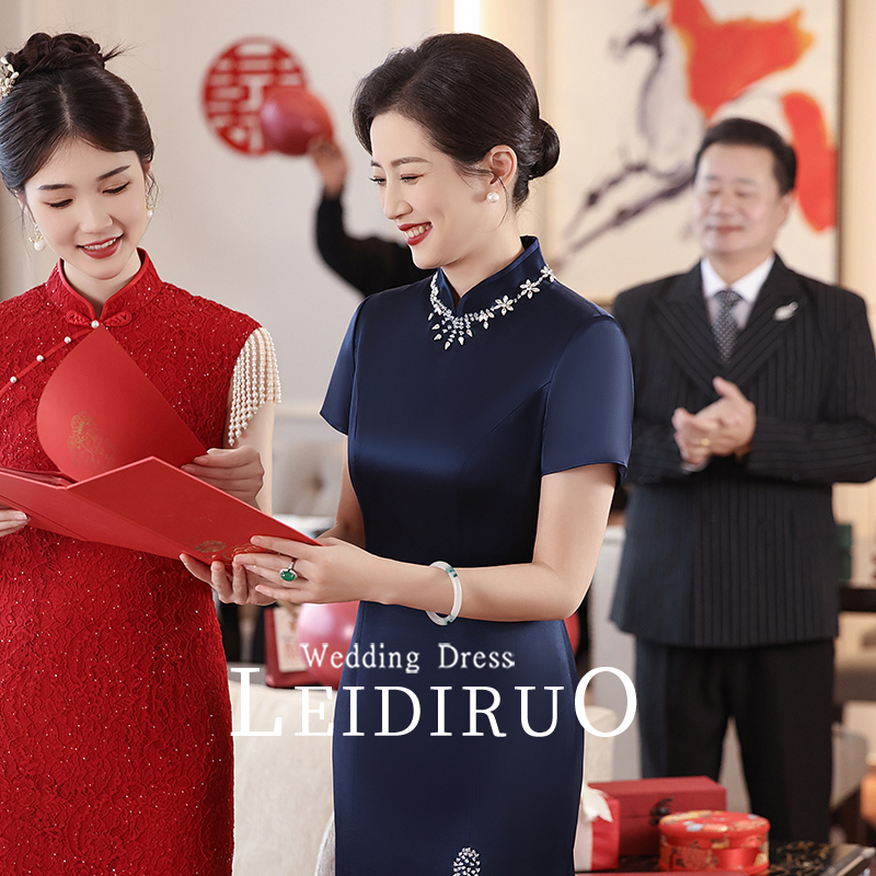 Lettifro's New 2026 Summer High-End Elegant Mother-Of-The-Bride Cheongsam Dress for the Mother-In-Law's Wedding Banquet