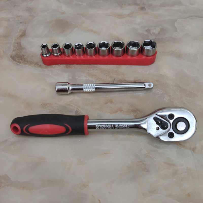 Steam repair 1 4 inches sleeve wrench ratchet wrench sleeve hexagonal sleeve lengthened lever soft pole 1 4 wrench short sleeve L type wrench