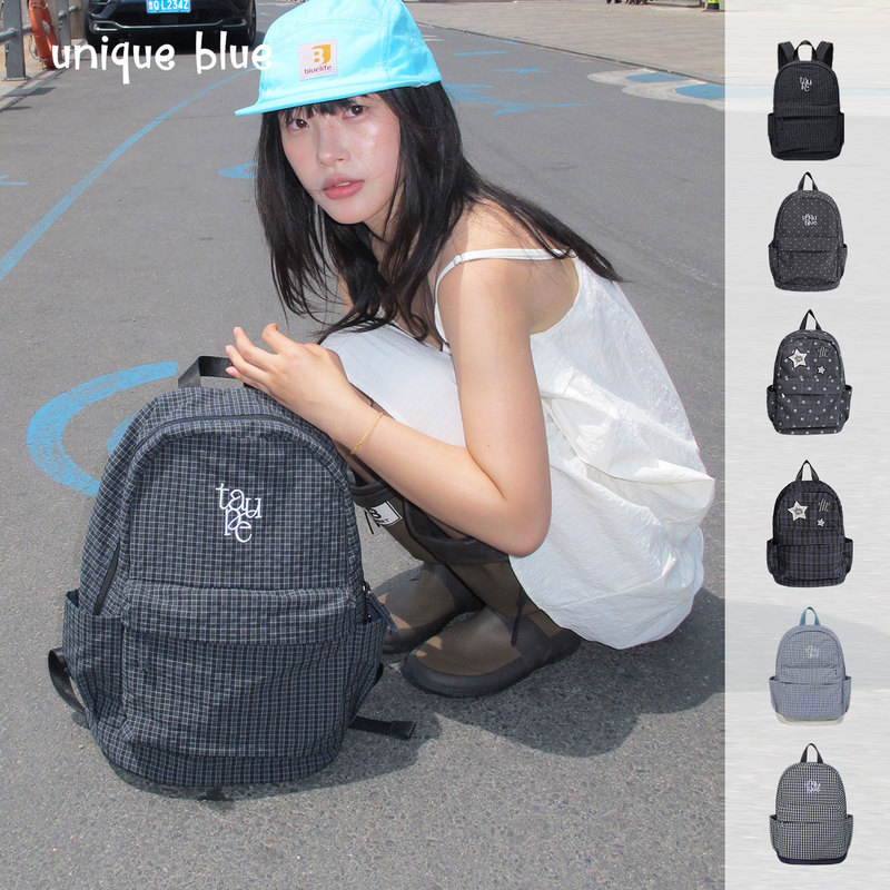 Unique Blue Korean-Style Embroidered Large-Capacity Backpack College Student School Bag Commuter Lightweight Travel Backpack for Women Unique Blue Korean-Style Embroidered Large-Capacity Backpack College Student School Bag Commuter Lightweight Travel Backpack for Women