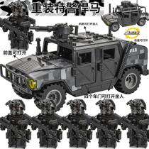 Military special forces explosion-proof SWAT minifigure boy police doll children 2024 building block assembly figure toy