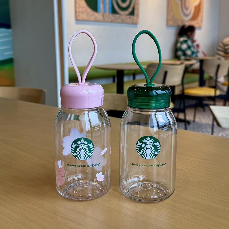 Starbucks Cup Cherry Blossom Limited Edition Cup Portable Strap Cute Plastic Cup Milk Cup Coffee Cup Drinking Cup