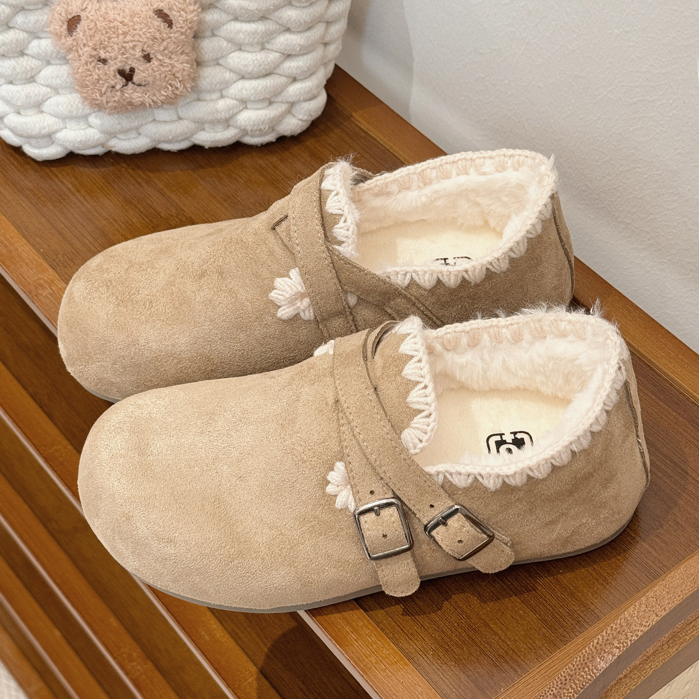 Плюс бархатная обувь Birkenstock; женская обувь; новинка зимы 2025 года; теплая хлопковая обувь; верхняя одежда 