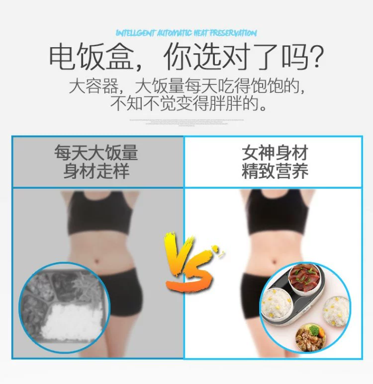 Phần tử sống bằng gốm hộp ăn trưa cách điện hộp ăn trưa cách nhiệt có thể được cắm vào hộp cơm nóng điện tự động với cơm nóng tạo tác