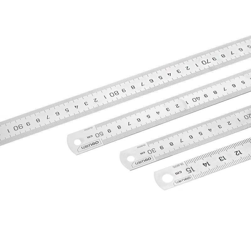 Deli tool Steel ruler 15cm 30cm 50cm Stainless steel measuring tool Steel ruler Woodworking drawing drawing
