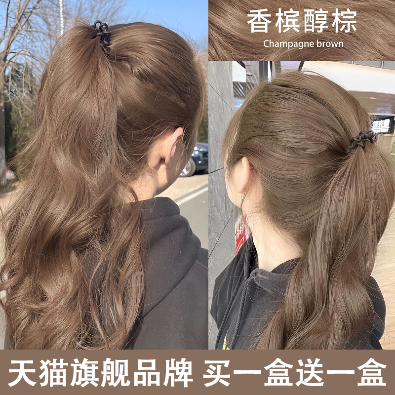 Champagne Brown Hair Dye Cream, Linen Brown, Natural Plant-Based, Pure 2026 Trendy Color, Foam, DIY Hair Dye at Home