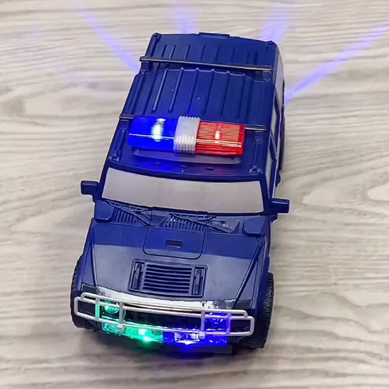 Douyin with the same paragraph children's little boy girl electric car dancing deformation rotating universal police car boy toy