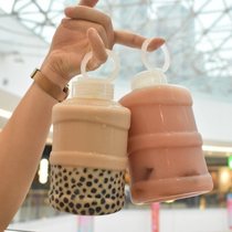 Transparent bucket beverage bottle Net red high value milk tea mini bucket cup thickened Yangzhi nectar juice drink