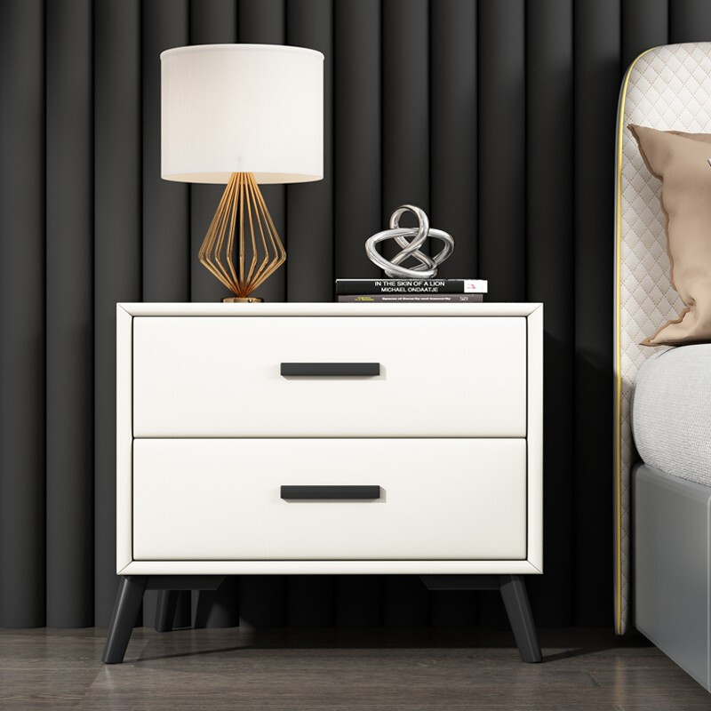 No installation of light luxury Nordic high-end solid wood bedside table net red bedroom simple modern cabinet white storage cabinet