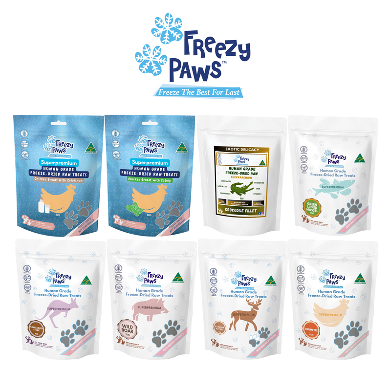 Australian Freezy Paws Freeze-Dried Cat and Dog Snacks Colostrum Cat Mint Chicken Kangaroo Meat Wild Pork Venison