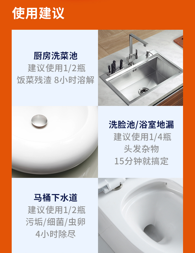 意大利进口 狐狸爸爸 管道疏通除臭剂 1L 塑料管可用 图6