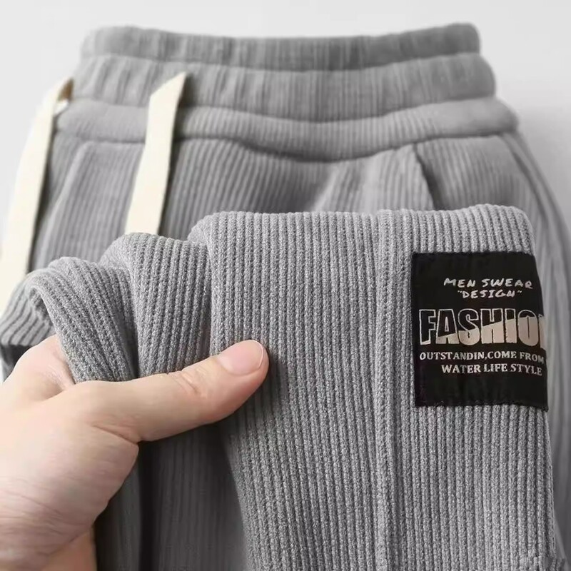 Corduroy Fleece-Lined Thickened Men's Work Pants Loose Casual Pants 2026 Jogger Pants Autumn and Winter Sweatpants Men's Long Pants