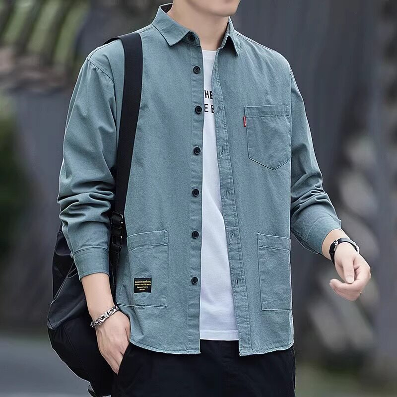 Work Shirt-Style Jacket for Men, Spring and Autumn Casual Shirt, Summer Thin Work Loose Outerwear Cardigan Work Shirt-Style Jacket for Men, Spring and Autumn Casual Shirt, Summer Thin Work Loose Outerwear Cardigan
