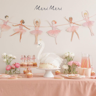 Merimeri Ballet Girl Theme Birthday Party Scene Decoration Cupcake Princess First Birthday