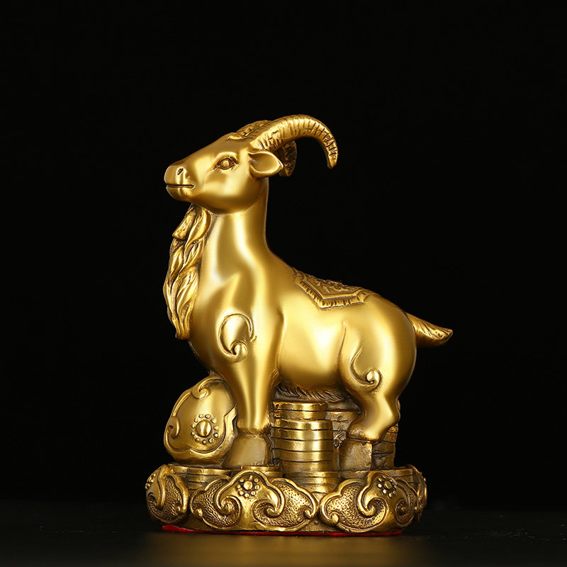 真鍮製如意十二支動物飾り：子、牛、虎、兎、龍、蛇、馬、羊、猿、鶏、犬、豚（三和合）ホームクラフト