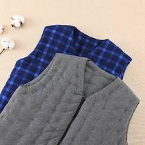 Cotton vest pure handmade pure handmade cotton vest mens winter thickened warm middle-aged and elderly loose waistcoat dad