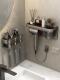 German toothbrush rack without hole punching bathroom mouthwash cup tooth cup storage rack multi-functional wall-mounted hair dryer rack