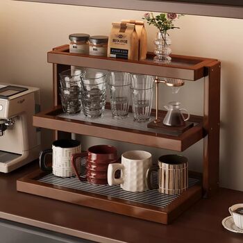 German Desktop Cup Holder Acrylic Multi-Layer Storage Rack Dining Table Countertop Cup Holder Coffee Shop Corner Storage Rack