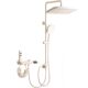 German Cream-Colored Split-Type Showerhead with Overhead Spray for Home Bathroom, Pressure-Boosting Shower Set, Cream-Style Complete Set
