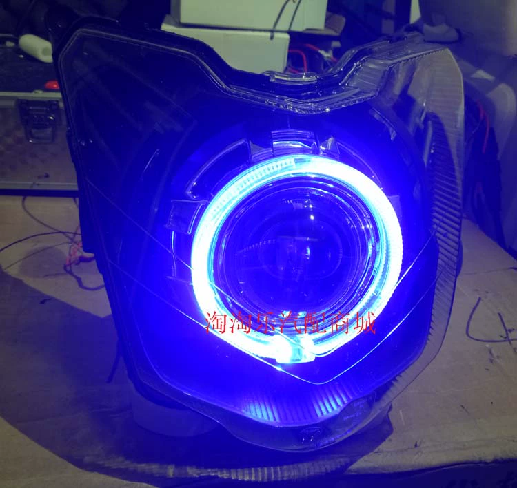 Yamaha Flying Motorcycle YS150-250 Đèn pha hội Tái trang bị Hella 5 Lens Xenon Light Angel Devil - Đèn HID xe máy