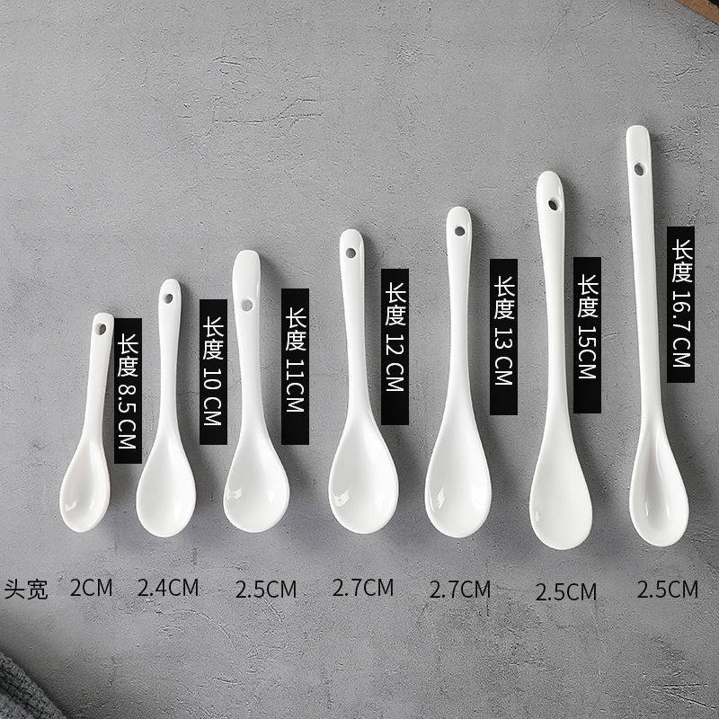 Coffee small spoon ceramic home long handle adult spoon seasoning tablespoon stirring spoon cute baby feeding small spoon