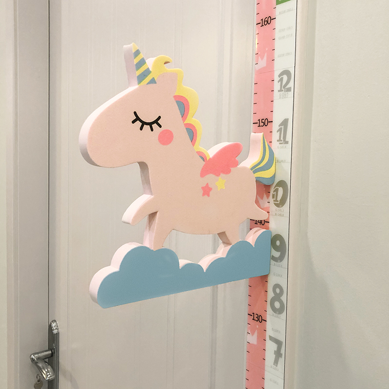 Height ruler wall sticker magnetic attraction 3d upright body mass height sticker Children's room decorated baby cartoon measuring instrument recording