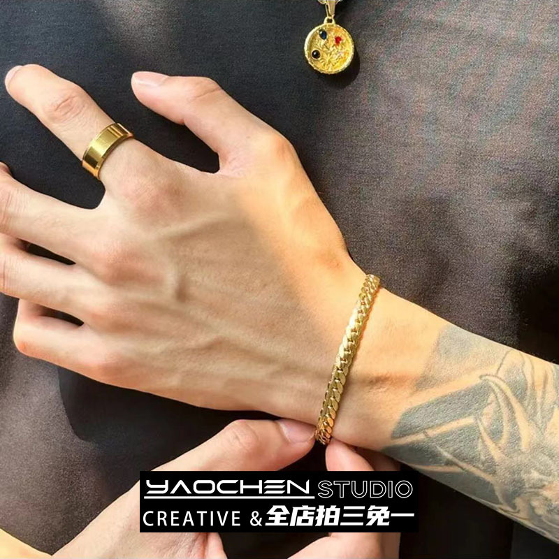 European and American Snake Bone Chain Bracelet for Men, Light Luxury, Niche, Exquisite, Versatile, High-Value, Student Party Jewelry European and American Snake Bone Chain Bracelet for Men, Light Luxury, Niche, Exquisite, Versatile, High-Value, Student Party Jewelry