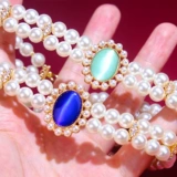 Подвеска из жемчуга, ретро аксессуар, чокер, с драгоценным камнем