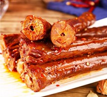 Street pepper King three dolls three dolls dry hand tear the whole long duck neck 65g is long enough to taste spicy