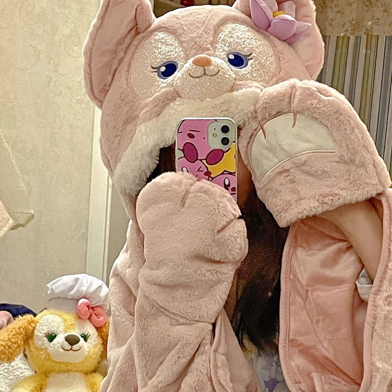 Lina Belle Blanket Disney Shawl Blanket Cartoon Hooded Plush Cape Office Nap Air Conditioning Cover Blanket