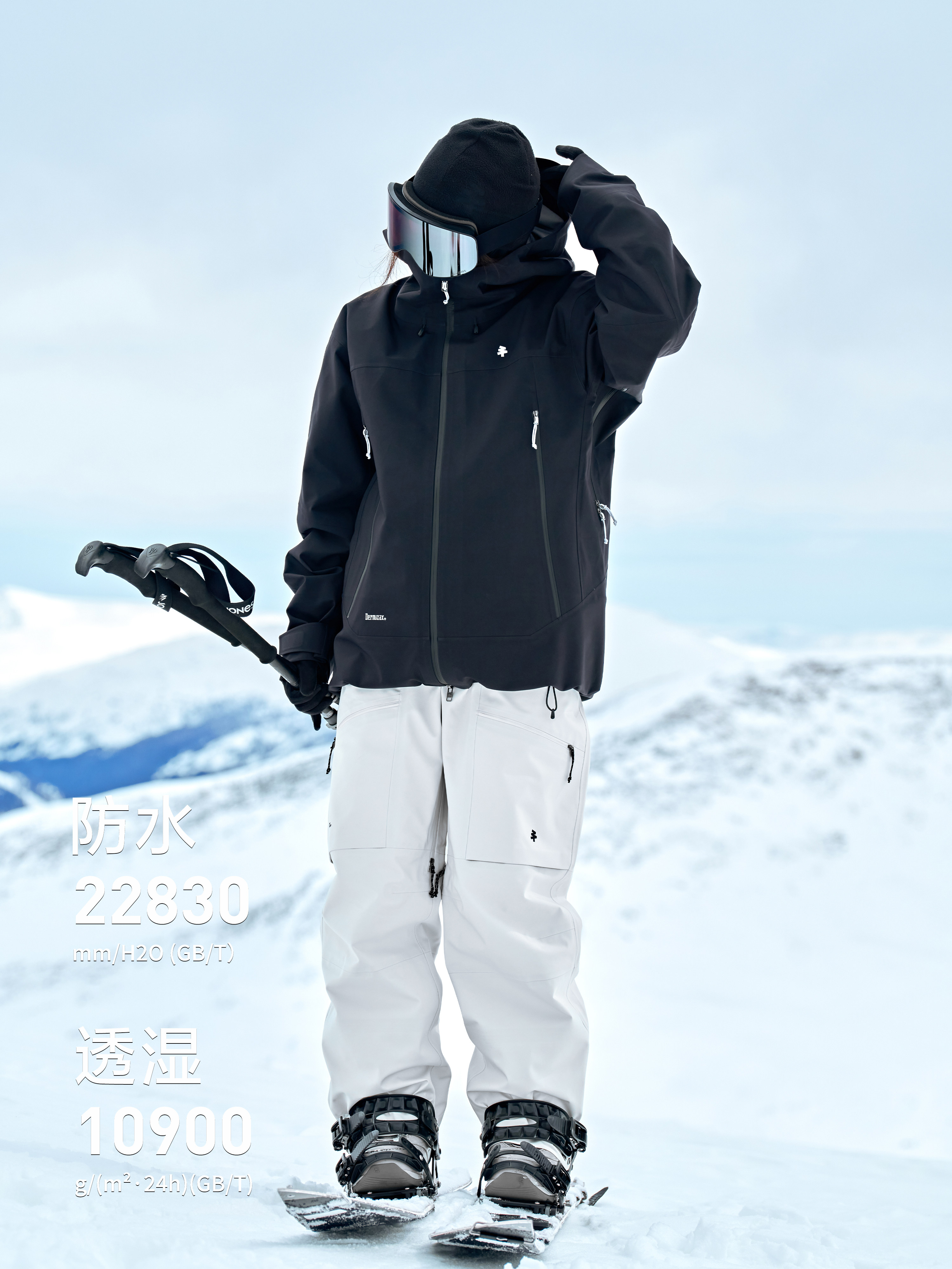 Awka Hard-Shell Taped Ski Jacket for Women 2025 New Model Men's Professional Waterproof and Cold-Proof Jacket Snowboard Coat Ski Jacket