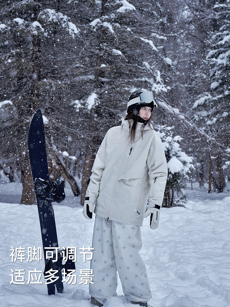 Awka Fleece-Lined Warm Windproof and Waterproof Snowboard Pants for Women and Men, Unisex Loose Ski Pants, Niche Winter Wear