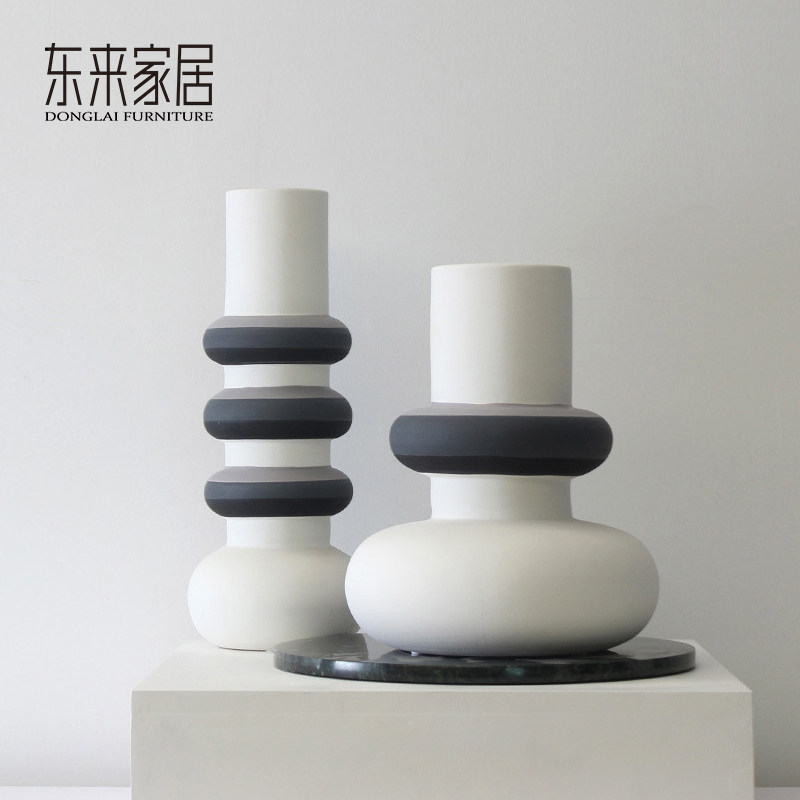 Modern minimalist style ring ceramic vase decoration living room TV cabinet with drying flower device hotel club table decoration