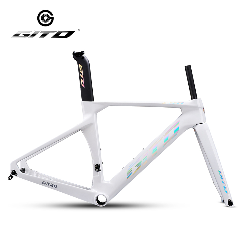 Gito Carbon Fiber Ultra-Light Road Bike Frame Gradient Color Racing Wind-Breaking Bicycle Frame Gito Carbon Fiber Ultra-Light Road Bike Frame Gradient Color Racing Wind-Breaking Bicycle Frame