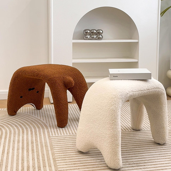Makeup Stool Girls Bedroom Dressing Stool Cream Style Cat Doorway Shoe Changing Stool Living Room Footstool Sofa Coffee Table Stool