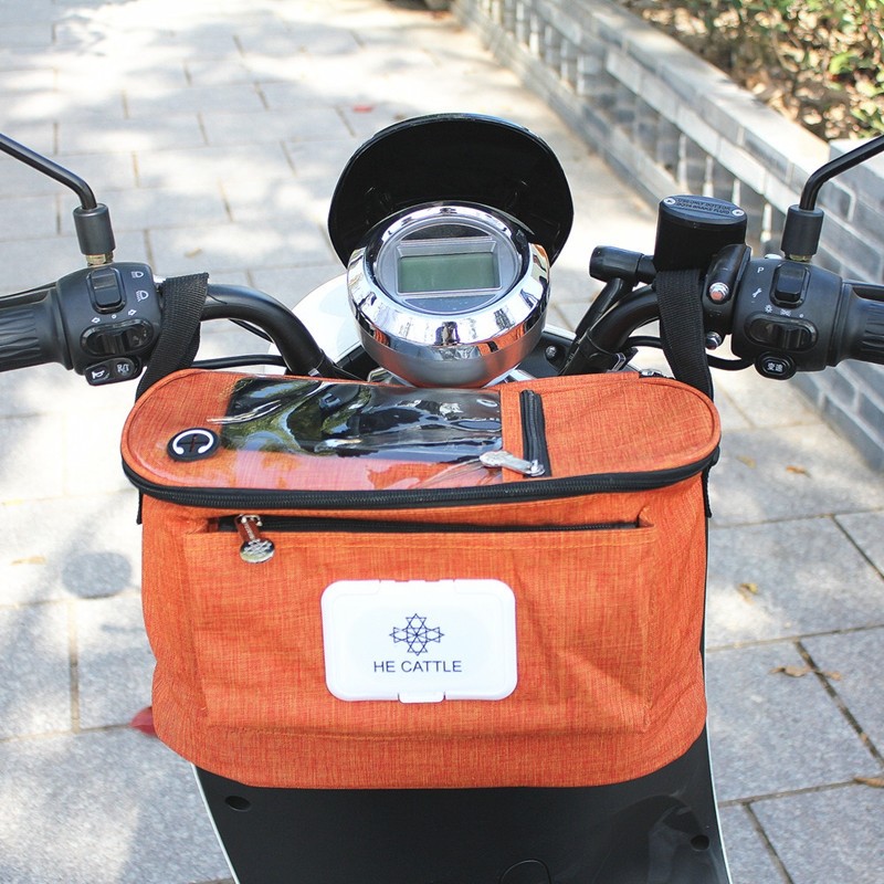 Electric bike containing hanging bag front electric car waterproof battery car pendant bag waterproof locomotive storage bag universal self-propelled