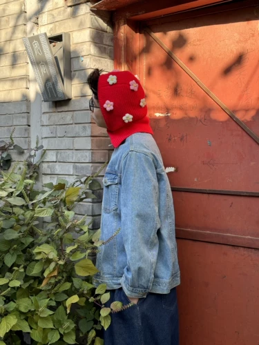 Странно забавное и милое Tianshi Blue Flower Knoted Bun Hat Hat Hat Men and Women Той же модель ｜ Купите это прекрасно