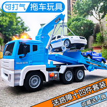 Super Size Children Rescue Car Toy Expressway Road Flat Trailer Clear Barrier Engineering Crane Boy Car