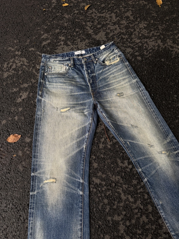 【130,000 Fans Feedback】 "Paojiao" (Likely a Brand Name) Okayama Red-Edged, Washed, Whiskered, Heavy-Duty Straight-Leg Ex Zipper 【130,000 Fans Feedback】 "Paojiao" (Likely a Brand Name) Okayama Red-Edged, Washed, Whiskered, Heavy-Duty Straight-Leg Ex Zipper