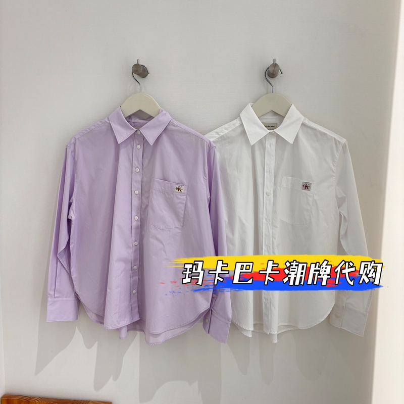 Ck Jeans Genuine Product from the Store 26 Spring/Summer Women's Casual Workwear Classic Label Long-Sleeve Shirt 47F147G Ck Jeans Genuine Product from the Store 26 Spring/Summer Women's Casual Workwear Classic Label Long-Sleeve Shirt 47F147G