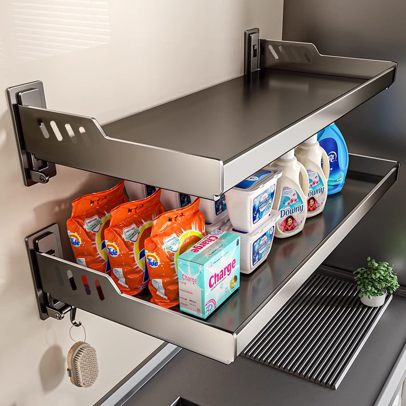 Washing Machine Storage Rack for Home Use, Widened Top Shelf for Laundry Detergent Storage, Outdoor Laundry Sink Wall-Mounted Balcony Storage Rack