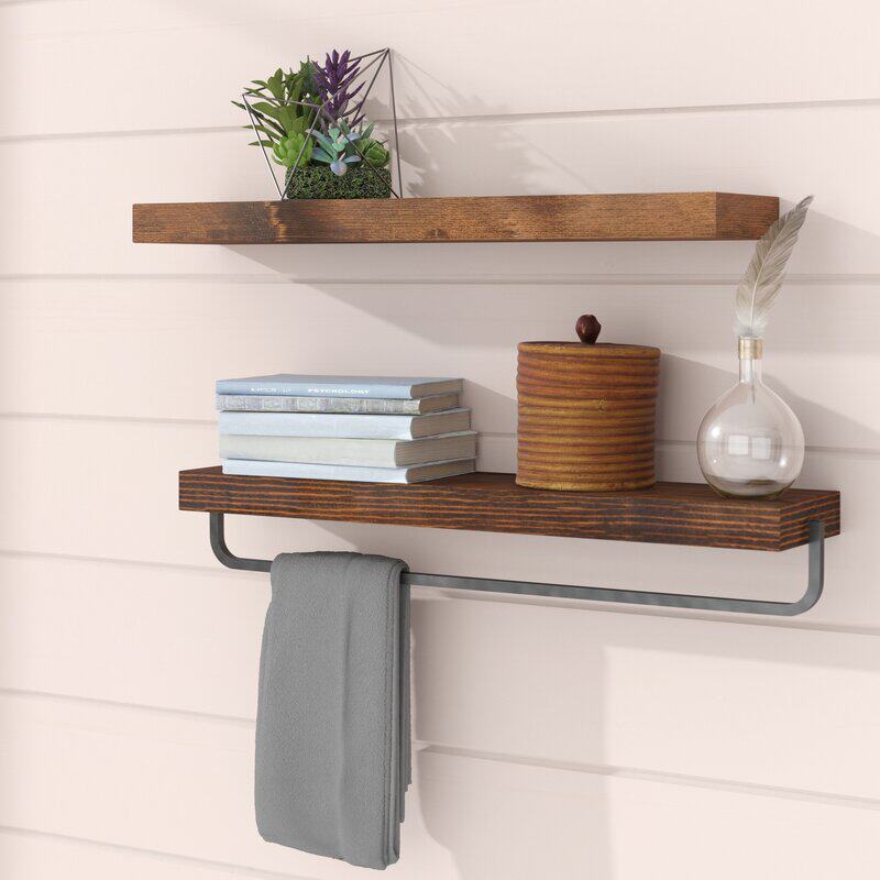 American retro solid wood bathroom wall rack free punch powder room wall towel rack bathroom toilet