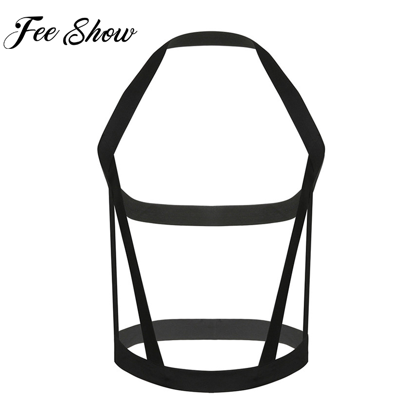 Feeshow Gothic Sexy Men Hombre Lingerie Halter Neck Elastic